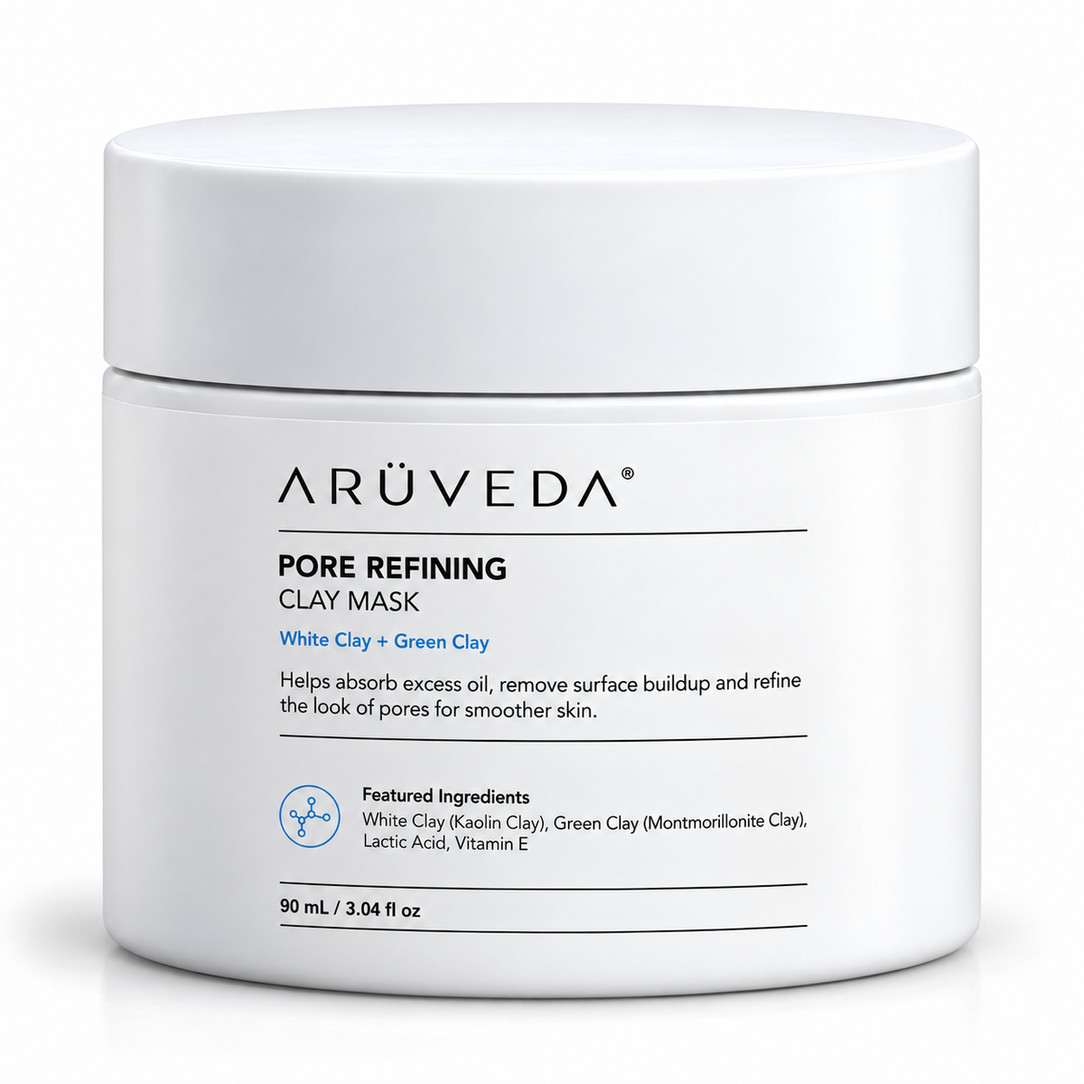 ARÜVEDA® Pore Refining Clay Mask for Pores and Blackheads — branded front presentation