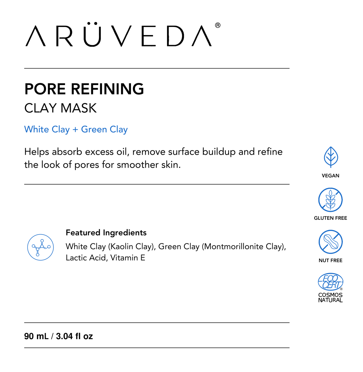 Label details — Pore Refining Clay Mask for Pores and Blackheads