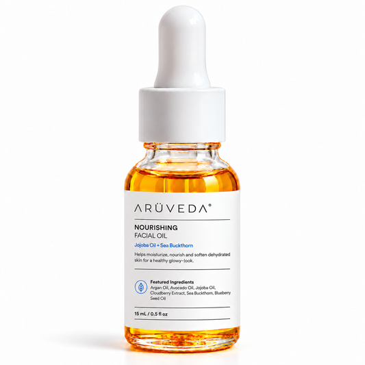 ARÜVEDA® Nourishing Facial Oil — branded front presentation