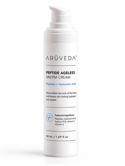 ARÜVEDA Peptide Ageless AM/PM Cream branded product packaging