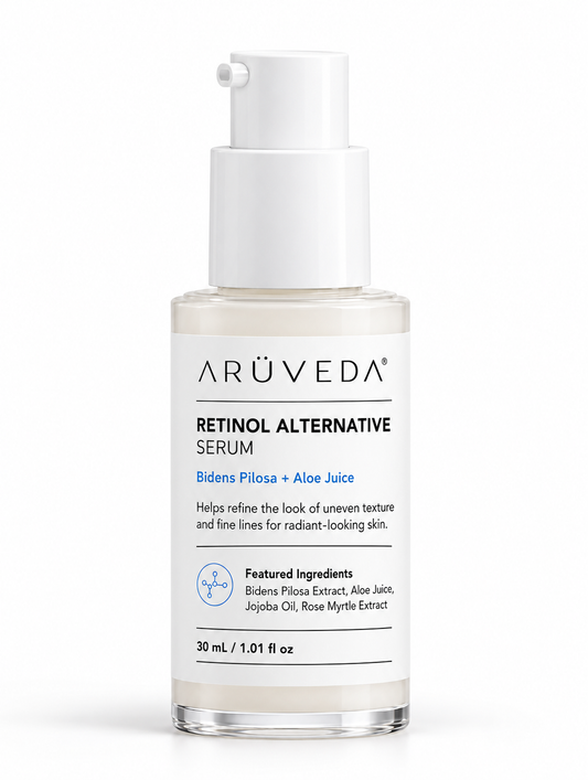 ARÜVEDA Retinol Alternative Serum branded product packaging